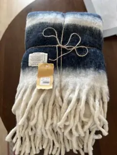 Bagaimana Living ウールストール ネイビーとホワイト