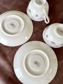 花柄ティーカップ・ソーサーセット 2個