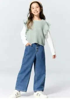 GUヌクヌクバギージーンズ　140