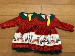 【双子】クリスマスワンピース 80cm 12ヶ月〜18ヶ月サイズ