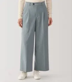 無印良品　ストレッチ起毛タックワイドパンツ　婦人Ｍ・グレー