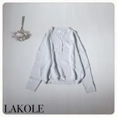 ♢【美品】LAKOLE ラコレ ボタンデザイン ポロニット