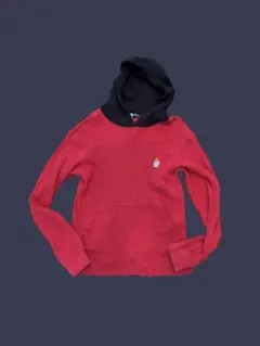 ポロラルフローレン ポロベア　赤ワッフル　フーディ S　長袖プル　大きめ