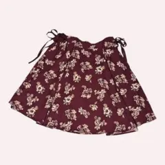 OLIVE des OLIVE 花柄 ボルドー リボン スカパン キュロット