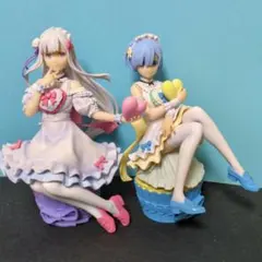 リゼロ 一番くじ ほろ甘ハッピーライフ！ レム エミリア フィギュア