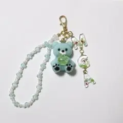 ハンドメイド　キーホルダー　グリーンアップル 推し活