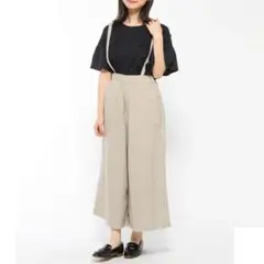 未使用 サマンサモスモス サス付ワイドパンツ
