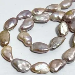 xk947/淡水パール◇艶あり　シャンパンピンク　バロック形　1連
