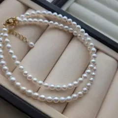 真珠ネックレス　ベビーパール　淡水真珠　華奢　ステンレス　華奢　デイリー