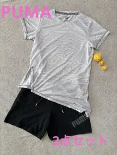 【中古】PUMA/アシンメトリー Tシャツ/Lサイズ/ハーフパンツ/Mサイズのサムネイル
