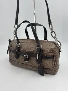 希少　COACH クロコ型押し　南京錠　ショルダーバッグ　2way 1078