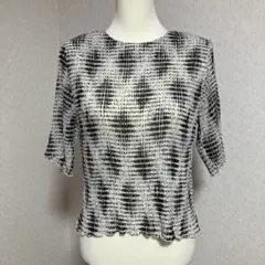 TIARA】千鳥ptシャーリングブラウス | Mercari