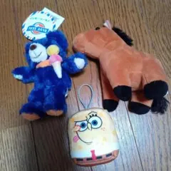 スパングボブ・クマ・馬のストラップセット