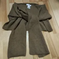 Discoat リブ編みブラウン肩掛け風 ニット