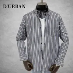 D'URBAN ストライプ柄シャツ　長袖シャツ　総柄シャツ　カッターシャツのサムネイル