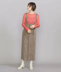 グレー ストライプ サロペット タイトフィットのサムネイル