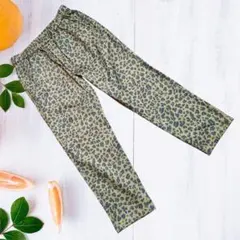 イージーパンツ　ヒョウ柄　レオパルド柄　レオパ柄　黄土色　黒　茶色　M　古着