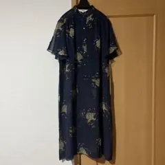 ♢SOUBI ORIGINAL 半袖シャツワンピース サイズ15 ネイビー色♢