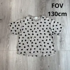 FOV 四角ドットTシャツ 130cm 濃ベージュのサムネイル