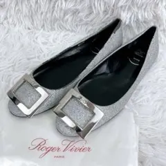 Roger Vivier　ゴメットメタルバックルバレエシューズ　 23.5cmのサムネイル