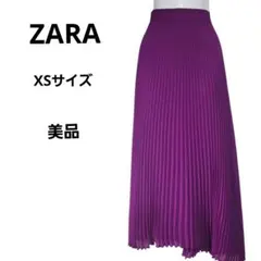 ザラ ZARA シフォンプリーツ アシンメトリースカート サイズXS パープル