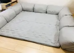 ベルメゾン グータラグ 小 ラグが洗える ダブルコーナーローソファセット ソファ