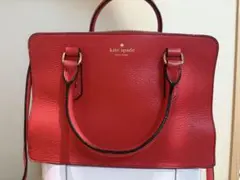 kate spade new york】2WAY レザーハンドバッグ（レッド）