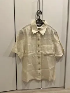 vintage CHANEL シャネル　linen shirt リネン　シャツのサムネイル