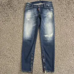 DSQUARED2 裾ジップ スキニー デニム 40 ダメージ加工 リペアのサムネイル