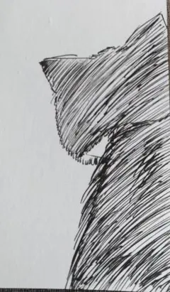 抽象的な人物のペン画ポストカード - メルカリ