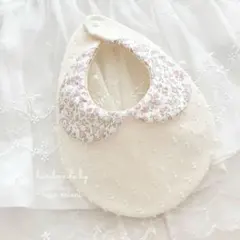 ハンドメイド 360°もくもくスタイ マーガレット刺繍 つけ襟 刺繍スタイ