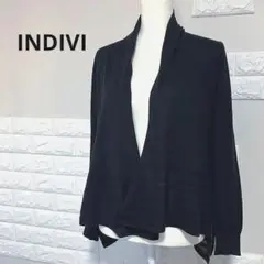 INDIVI インディヴィ カーディガン 黒 レディース M 美品 ✨