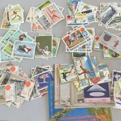 オリンピック外国切手コレクション 1968-1972まとめ売り約90枚