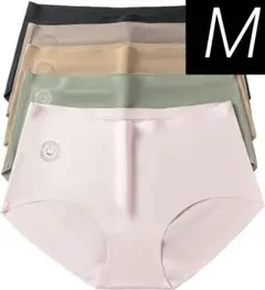 Mサイズ　レディース シームレスショーツ　通気綿 美尻 女性 下着　5枚セット