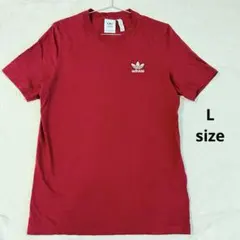 【希少】adidas オリジナルス スニーカー バックプリント Tシャツ L 赤