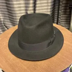 CA4LA 黒 ウールフェルトハット リボン付き