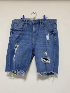 FOREVER 21 メンズ ダメージデニムショートパンツ US32のサムネイル