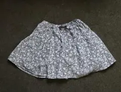 エニィファム　花柄コーデュロイスカート（インナー付き）　紫色　120センチ