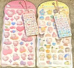サンリオ コットンシール アクリルミニチャームホルダー付き2種セット
