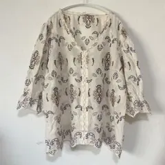 TORRAZZO DONNA 刺繍 長袖 ブラウス ペプラムへム コットン F - メルカリ