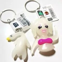 색이 바뀌는 키홀더 2종 세트 파라파라 걸 미니 덕 자외선 검사기