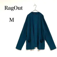 ラグアウト オープンフロントカーディガン ボタンレス シンプルカジュアル【M】
