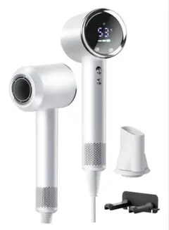 新品 Dyson風ドライヤー 液晶ディスプレイ付 風速40m【ホワイト】