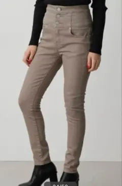 アズールバイマウジー　ハイウエストボタンデニムスキニー