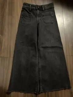 ZARA ブラック デニム ワイドパンツ 116cm