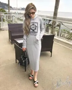 Rady フード付スエットワンピース