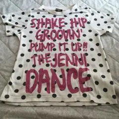 シスタージェニィダンスSISTER JENNI 半袖Tシャツ130㎝白×黒ドット