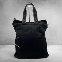 DIESEL Denim Leather Tote Bag Y2K Black