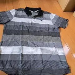 Black & White ストライプポロシャツ Lサイズのサムネイル