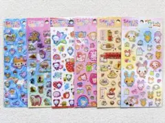 【平成ハピハピコレクションシール6点】平成レトロ柄 わんわんわんこ ハムちゃん等